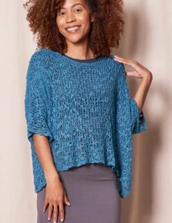Handwoven Riva Knit Crop Poncho -Tops & Tees Sale SIVANA11012023 6197 2