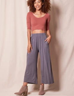 Bamboo Flowy Crop Pants -Tops & Tees Sale SIVANA11012023 6381