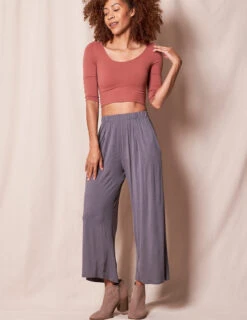 Bamboo Flowy Crop Pants -Tops & Tees Sale SIVANA11012023 6383