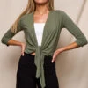 Bamboo Open Front Shrug - Sage -Tops & Tees Sale SIVANA3173 T
