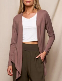 Bamboo Open Front Jacket - Mocha