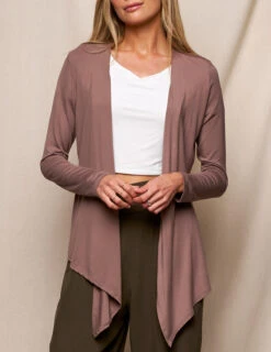 Bamboo Open Front Jacket - Mocha -Tops & Tees Sale SIVANA3231