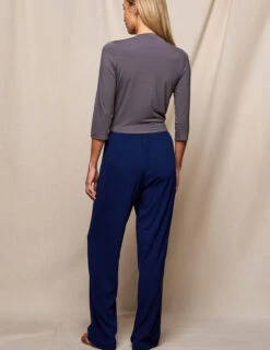 Linen / Bamboo Soft Waist Pants - Indigo -Tops & Tees Sale SIVANA3333
