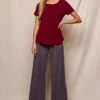 Bamboo Ponte Wide Leg Pants - Grey -Tops & Tees Sale SIVANA3430 F