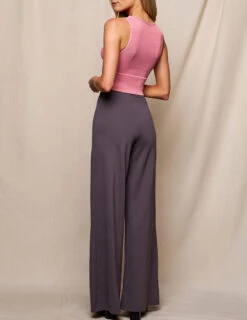Bamboo Ponte Wide Leg Pants - Grey -Tops & Tees Sale SIVANA3449