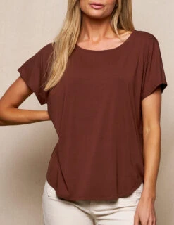 Bamboo Dolman Tee - Cocoa -Tops & Tees Sale SIVANA3464