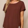 Bamboo Dolman Tee - Cocoa -Tops & Tees Sale SIVANA3474