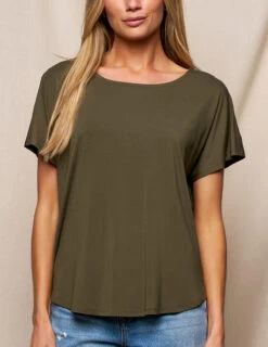 Bamboo Dolman Tee - Olive -Tops & Tees Sale SIVANA3480