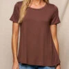 Bamboo Relaxed Tee - Chocolate -Tops & Tees Sale SIVANA3498
