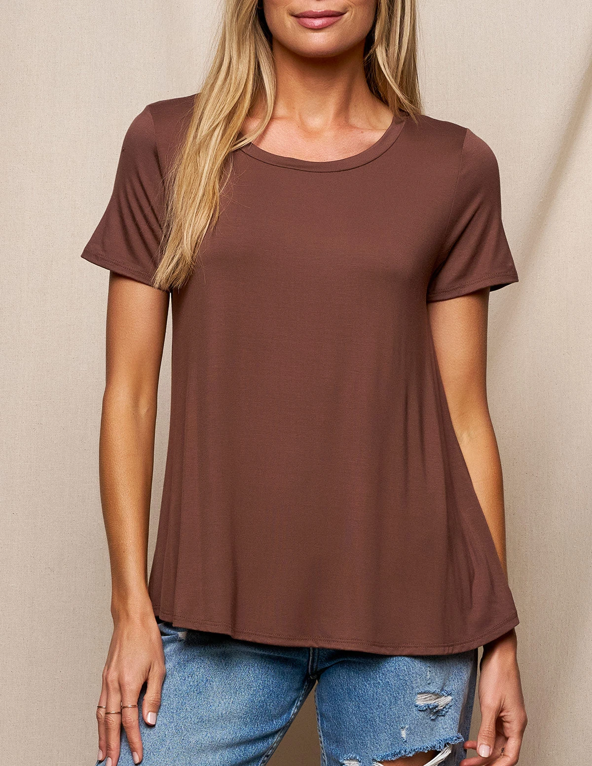 Bamboo Relaxed Tee - Chocolate 3 Bamboo Relaxed Tee - Chocolate