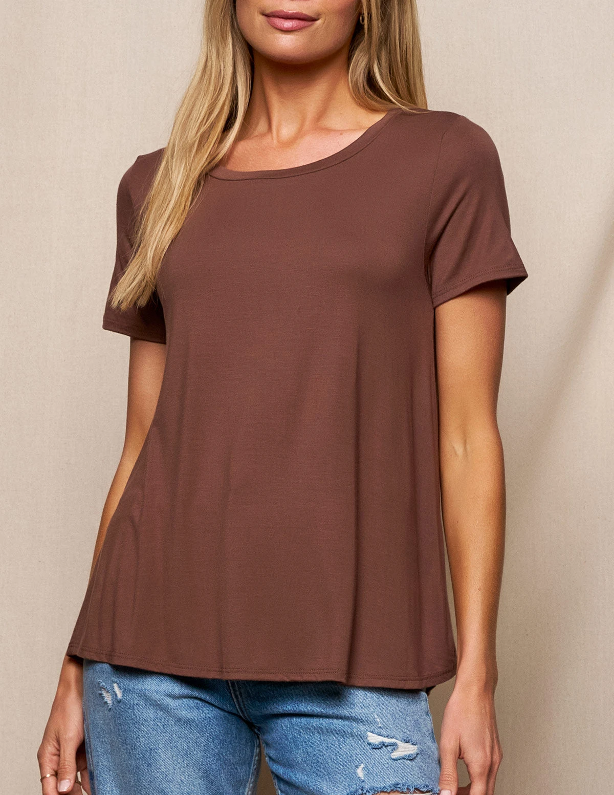 Bamboo Relaxed Tee - Chocolate 6 Bamboo Relaxed Tee - Chocolate - Image 4