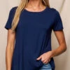 Bamboo Relaxed Tee - Navy -Tops & Tees Sale SIVANA3519