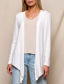 Bamboo Open Front Jacket - Soft White -Tops & Tees Sale SIVANA3652
