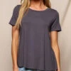 Bamboo Relaxed Tee - Grey -Tops & Tees Sale SIVANA3662