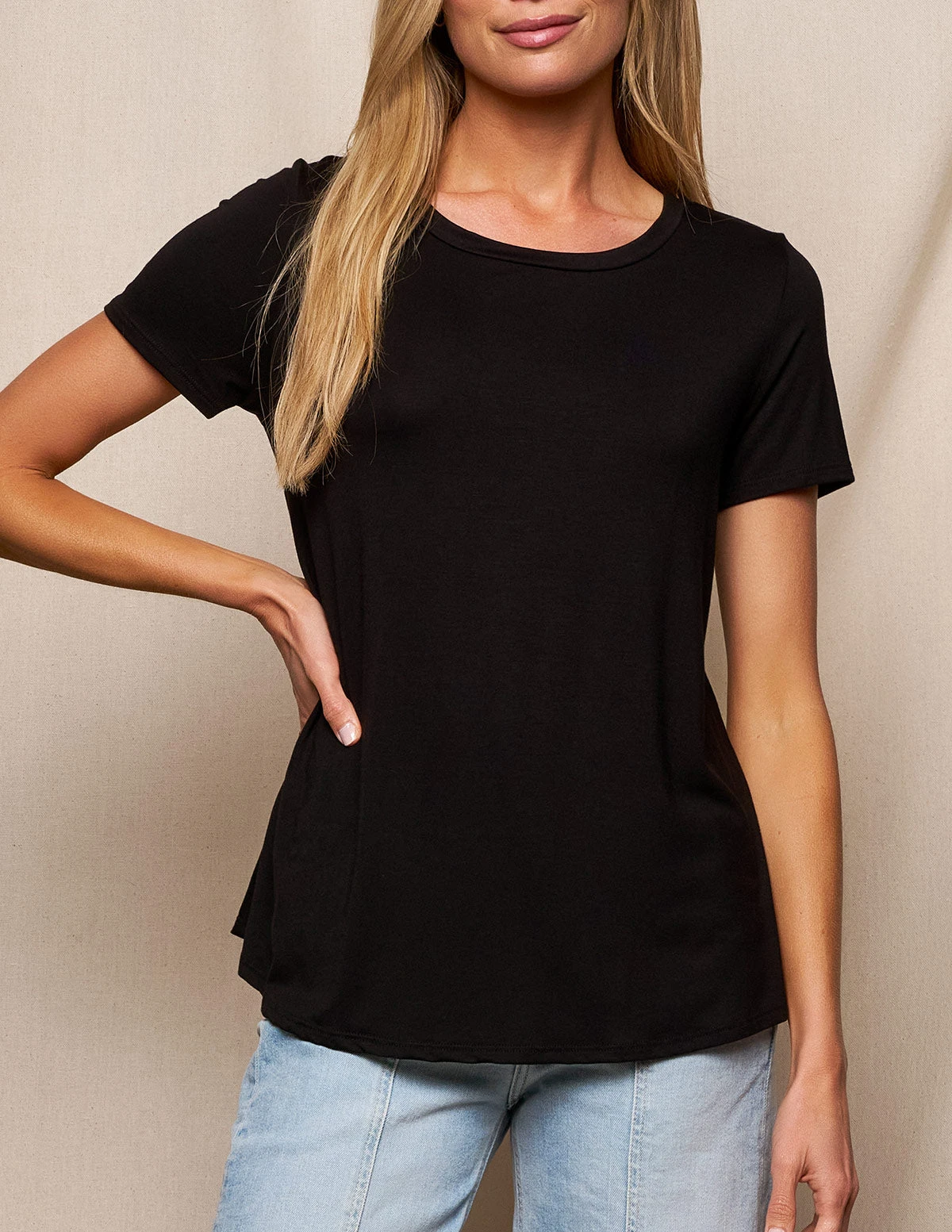 Bamboo Relaxed Tee - Black 6 Bamboo Relaxed Tee - Black - Image 4