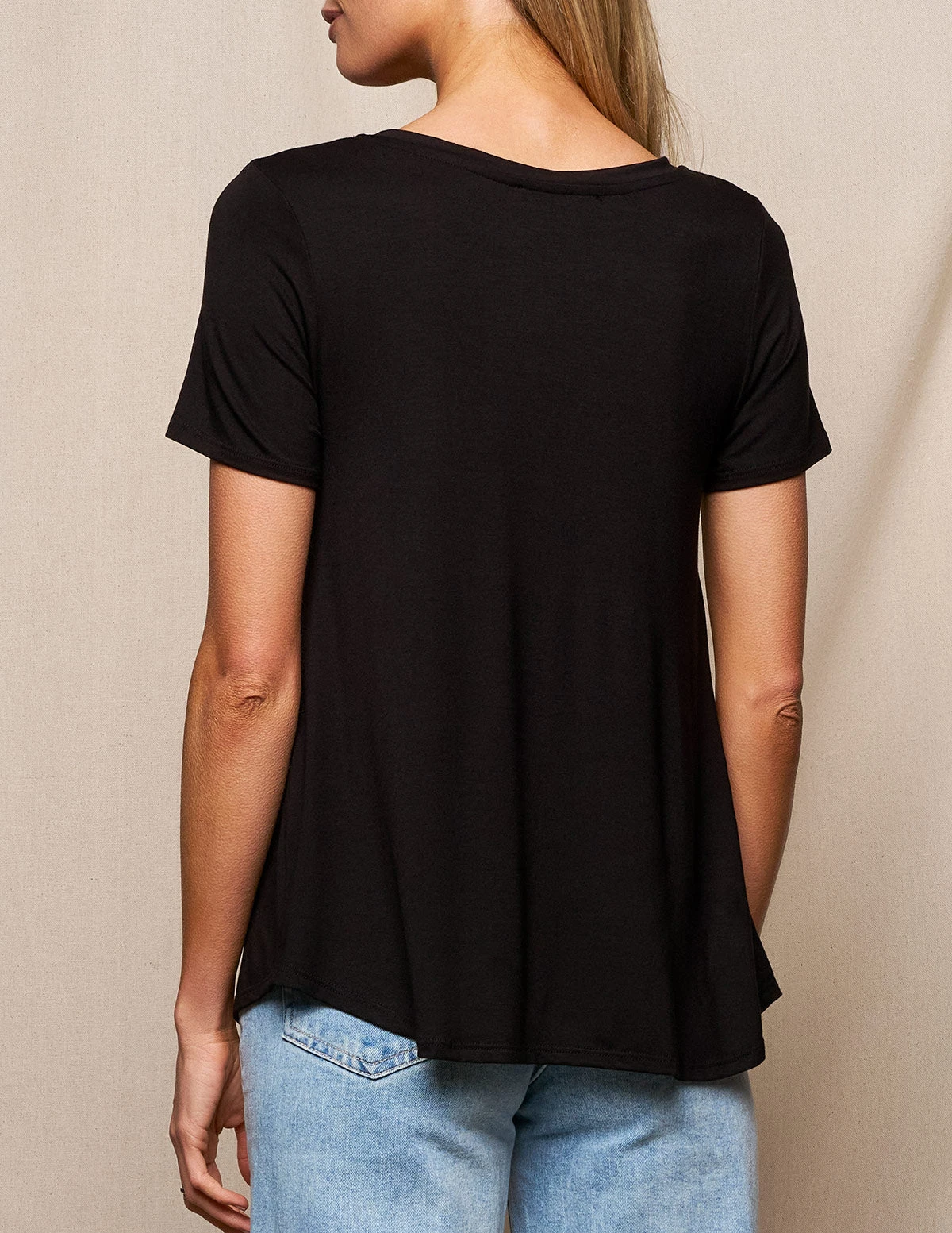 Bamboo Relaxed Tee - Black 4 Bamboo Relaxed Tee - Black - Image 2
