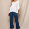 Bamboo Ponte Knit Flare Pants - Navy -Tops & Tees Sale SIVANA3732 CC 76cf7607 5928 48b5 8ebf d2fb367bcaff