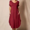 Bamboo Sleep Dress - Burgundy -Tops & Tees Sale SIVANASPIRIT 08292024 2730