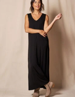 Bamboo A-Line Tank Dress - Black