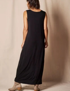 Bamboo A-Line Tank Dress - Black -Tops & Tees Sale SIVANASPIRIT 08292024 3258