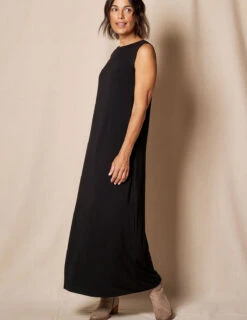 Bamboo A-Line Tank Dress - Black -Tops & Tees Sale SIVANASPIRIT 08292024 3293