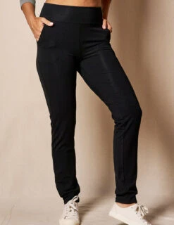 Bamboo / Organic Cotton Flat Waist Comfort Joggers - Black 9 Bamboo / Organic Cotton Flat Waist Comfort Joggers - Black -Tops & Tees Sale SIVANASPIRIT 08292024 3433 C 1