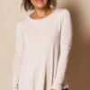 Bamboo Relaxed Long Sleeve Tee - Sandshell - XL Only -Tops & Tees Sale SIVANASPIRIT 08292024 3575