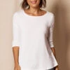 Bamboo 3/4 Sleeve Tee - Soft White -Tops & Tees Sale SIVANASPIRIT 08292024 4030 1bce7822 c159 485e b539 6448adaa85c8