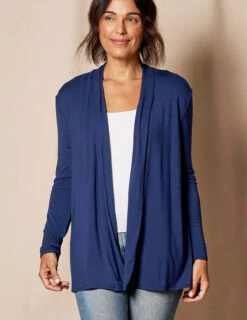 Bamboo Banded Front Cardigan - Navy - Small And 2XL Only 10 Bamboo Banded Front Cardigan - Navy - Small And 2XL Only -Tops & Tees Sale SIVANASPIRIT 08292024 4153