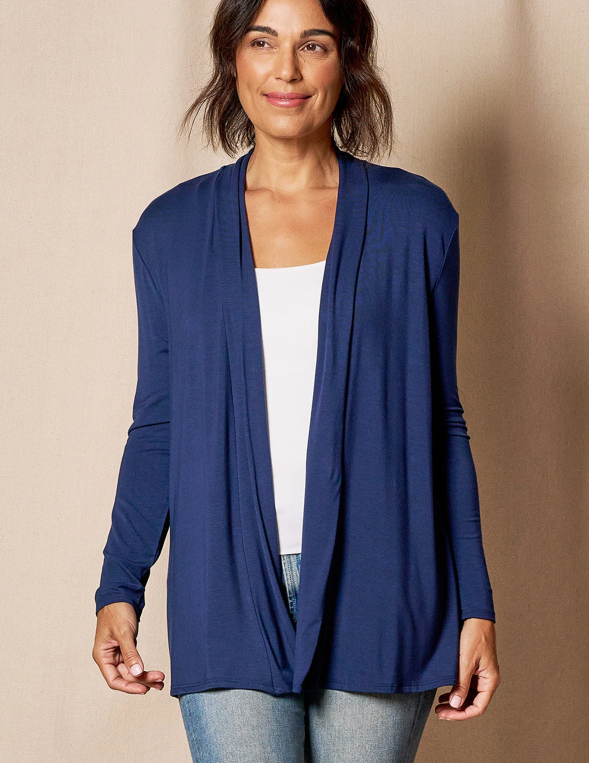 Bamboo Banded Front Cardigan - Navy - Small And 2XL Only 6 Bamboo Banded Front Cardigan - Navy - Small And 2XL Only - Image 4