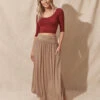 Bamboo Maxi Skirt - Cappuccino -Tops & Tees Sale SIVANA SPIRIT 2304