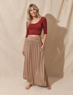 Bamboo Maxi Skirt - Cappuccino