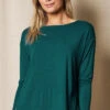Bamboo Dolman Long Sleeve Tee - Teal -Tops & Tees Sale SO12 DTL