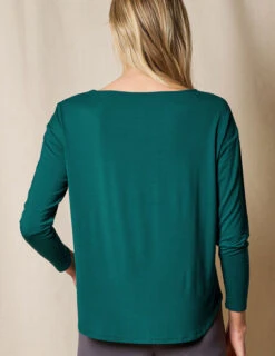 Bamboo Dolman Long Sleeve Tee - Teal -Tops & Tees Sale SO12 DTL 3