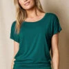 Bamboo Scoop Neck Dolman Tunic - Teal -Tops & Tees Sale SO14 DTL 1