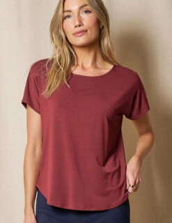 Bamboo Dolman Tee - Cabernet 8 Bamboo Dolman Tee - Cabernet -Tops & Tees Sale SO39 CAB