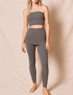 Bamboo Leggings With Skirt - Grey