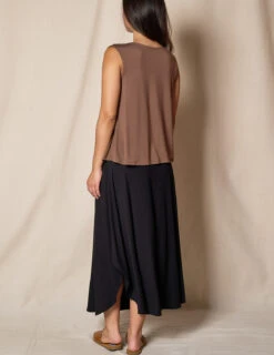 Bamboo Flat Waist Skirt - Black 10 Bamboo Flat Waist Skirt - Black -Tops & Tees Sale SO87 BLA 1