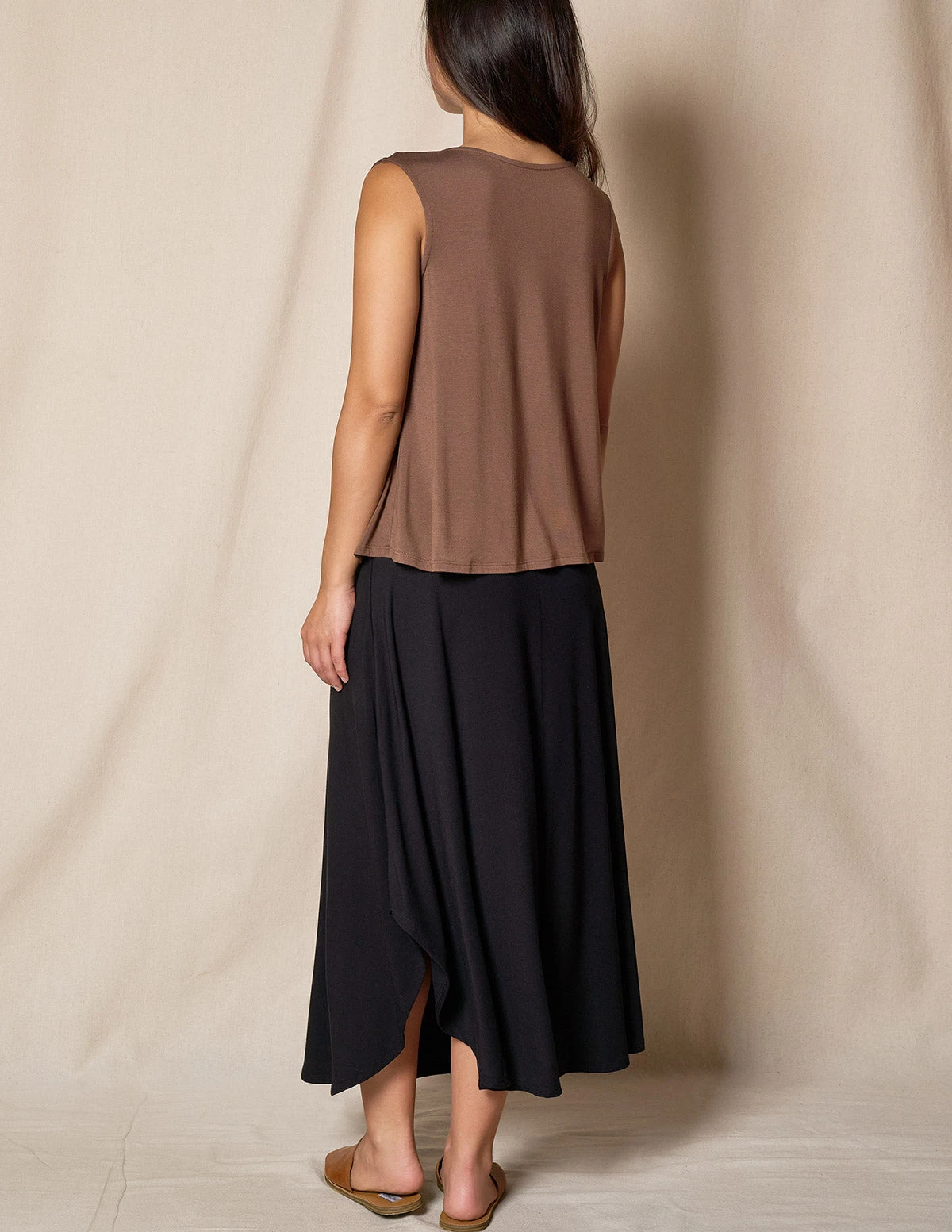 Bamboo Flat Waist Skirt - Black 4 Bamboo Flat Waist Skirt - Black - Image 2