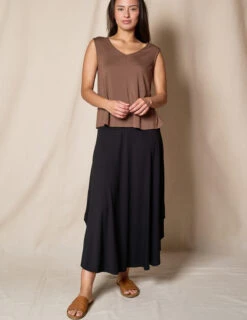 Bamboo Flat Waist Skirt - Black 11 Bamboo Flat Waist Skirt - Black -Tops & Tees Sale SO87 BLA 7