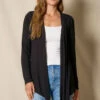 Bamboo Open Front Jacket - Black 2 Bamboo Open Front Jacket - Black -Tops & Tees Sale SO90 BLA