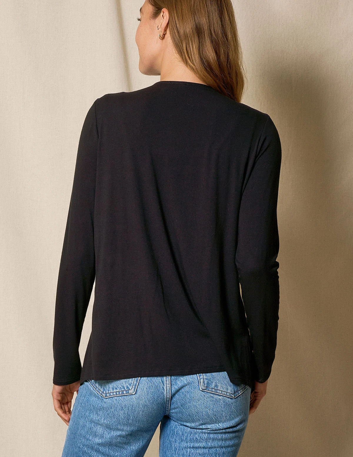 Bamboo Open Front Jacket - Black 4 Bamboo Open Front Jacket - Black - Image 2