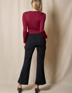 Bamboo Ponte Knit Flare Pants - Black -Tops & Tees Sale SO93 BLA 6