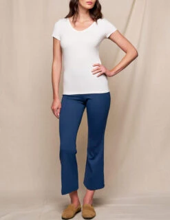 Bamboo Ponte Knit Flare Pants - Navy -Tops & Tees Sale SO93 NAV 2 ae75bec9 ada5 43b9 8327 3d02a22bdc34