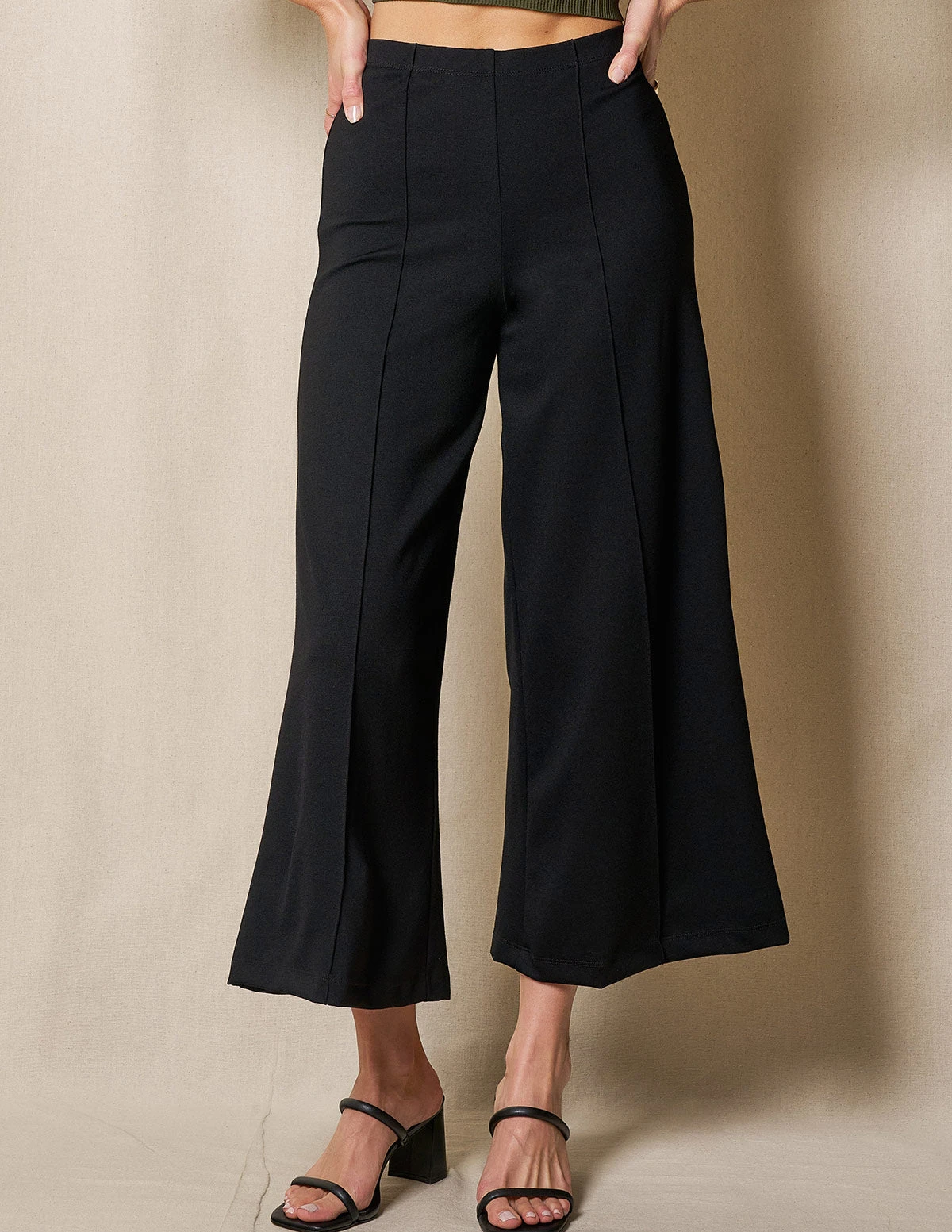 Bamboo Ponte Cropped Pants - Black 4 Bamboo Ponte Cropped Pants - Black - Image 2