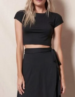 Bamboo / Organic Cotton Wrap Skirt - Black 12 Bamboo / Organic Cotton Wrap Skirt - Black -Tops & Tees Sale SS 10 20 20218563 1