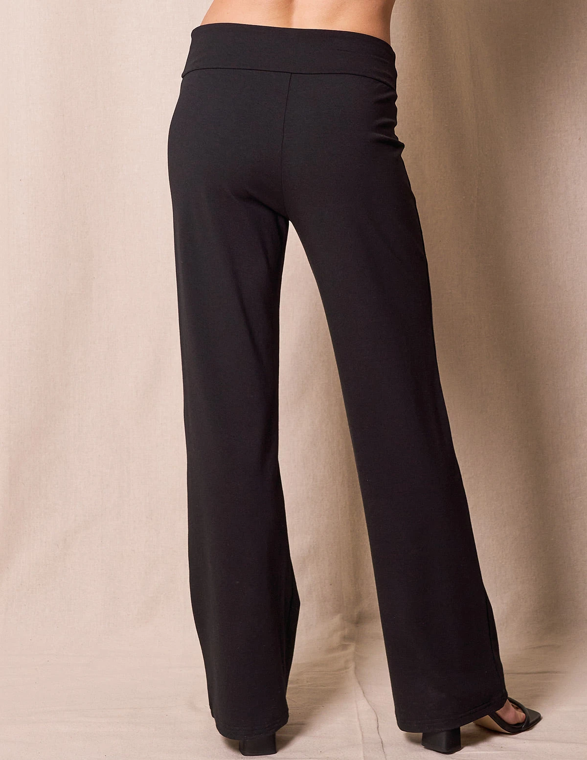 Bamboo / Organic Cotton Classic Straight Leg Pants - Black 4 Bamboo / Organic Cotton Classic Straight Leg Pants - Black - Image 2