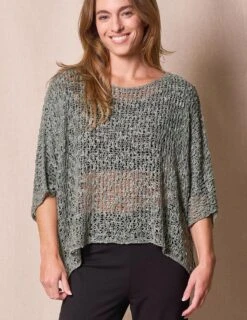 Handwoven Riva Knit Crop Poncho -Tops & Tees Sale Sivana02078201 T