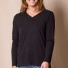 Bamboo / Organic Cotton Long Sleeve V-Neck Tee - Black -Tops & Tees Sale Sivana02078666 eee9de07 fca6 45cd 8351 7c77dc3382c1