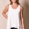 Bamboo / Organic Cotton Layered Tank - Soft White 1 Bamboo / Organic Cotton Layered Tank - Soft White -Tops & Tees Sale Sivana02078796
